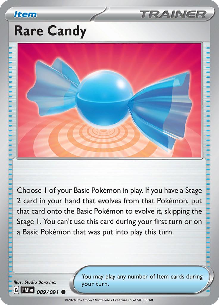 Pokémon-kaart Rare Candy 089/091 Common uit de set Paldean Fates