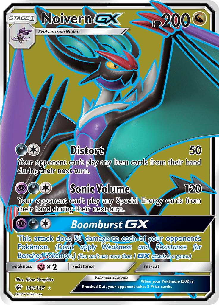 Pokémon-kaart Noivern-GX 141/147 Ultra Rare uit de set Burning Shadows Hoofdafbeelding