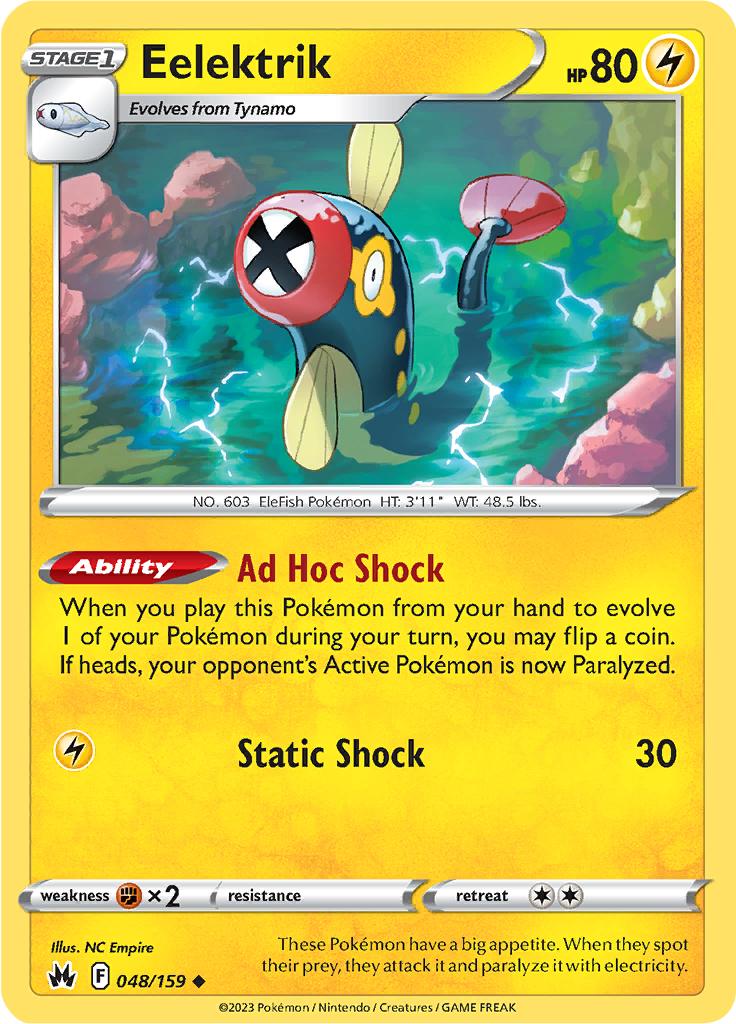 Pokémon-kaart Eelektrik 48/159 Uncommon uit de set Crown Zenith Image principale du produit