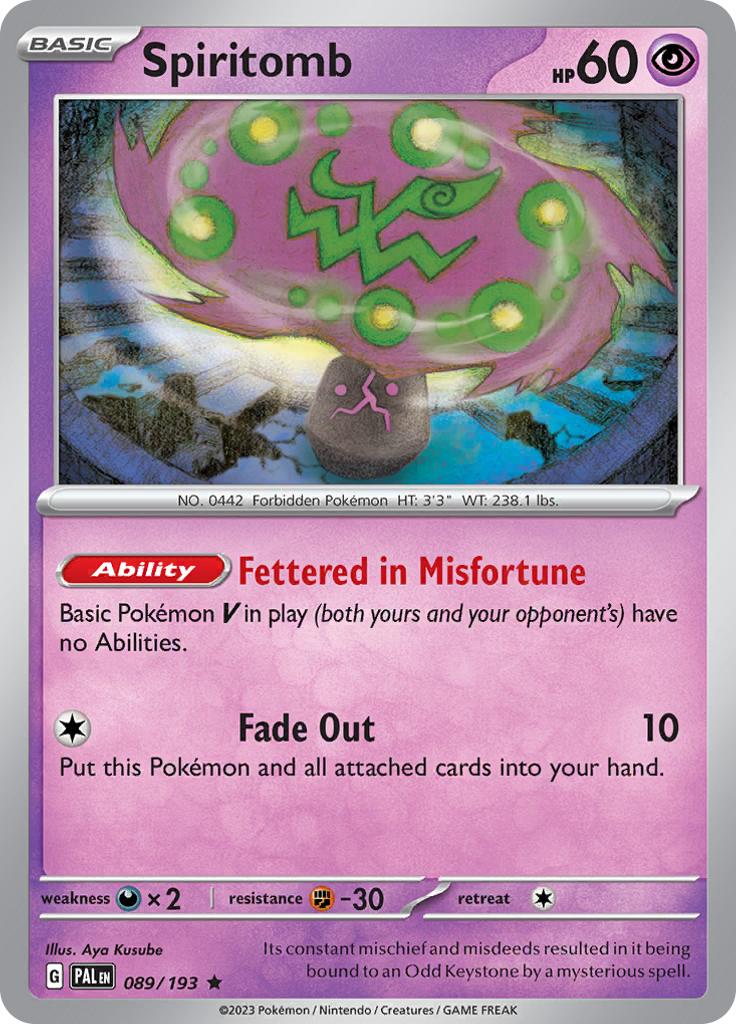 Pokémon-kaart Spiritomb 089/193 Rare uit de set Paldea Evolved