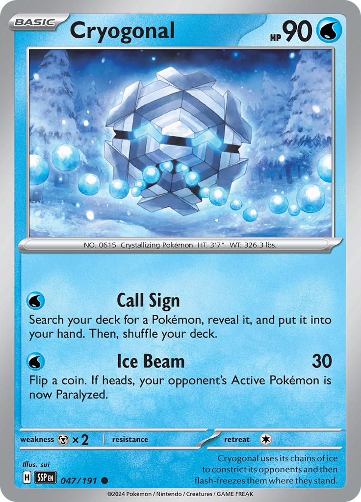 Pokémon-kaart Cryogonal 047/191 Common uit de set Surging Sparks