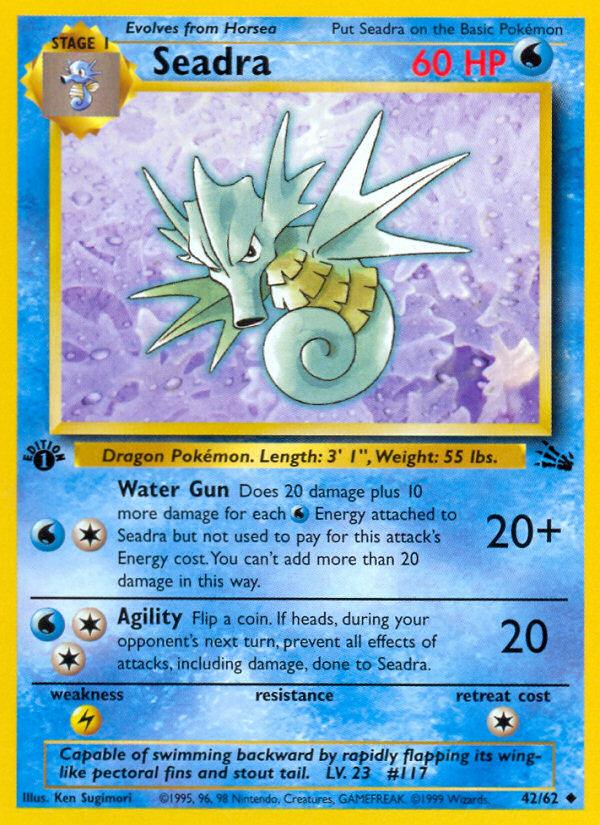 Pokémon-kaart Seadra 42/62 Uncommon uit de set Fossil Hoofdafbeelding