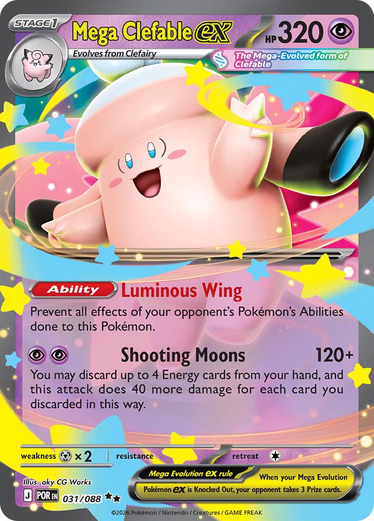 Pokémon-kaart Mega Clefable ex 31/88 Double Rare uit de set Perfect Order