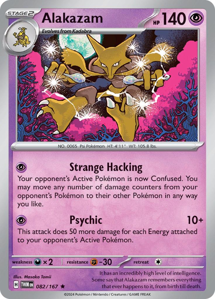 Pokémon-kaart Alakazam 082/167 Rare uit de set Twilight Masquerade Imagen principal del producto