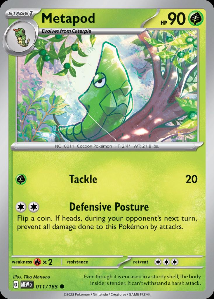 Pokémon-kaart Metapod 11/165 Common uit de set 151 Hoofdafbeelding