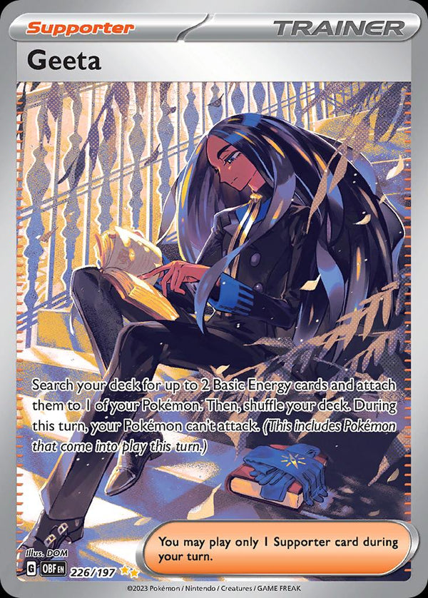 Pokémon-kaart Geeta 226/197 Special Illustration Rare uit de set Obsidian Flames