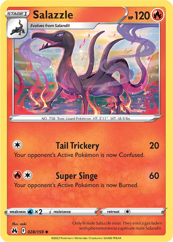 Pokémon-kaart Salazzle 028/159 Uncommon uit de set Crown Zenith