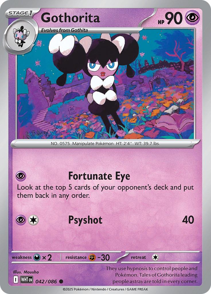 Pokémon-kaart Gothorita 042/086 Common uit de set White Flare Hoofdafbeelding