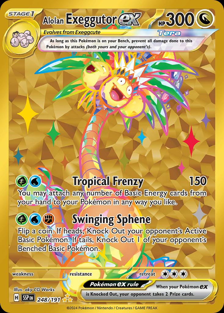 Pokémon-kaart Alolan Exeggutor ex 248/191 Secret Rare uit de set Surging Sparks Imagen principal del producto