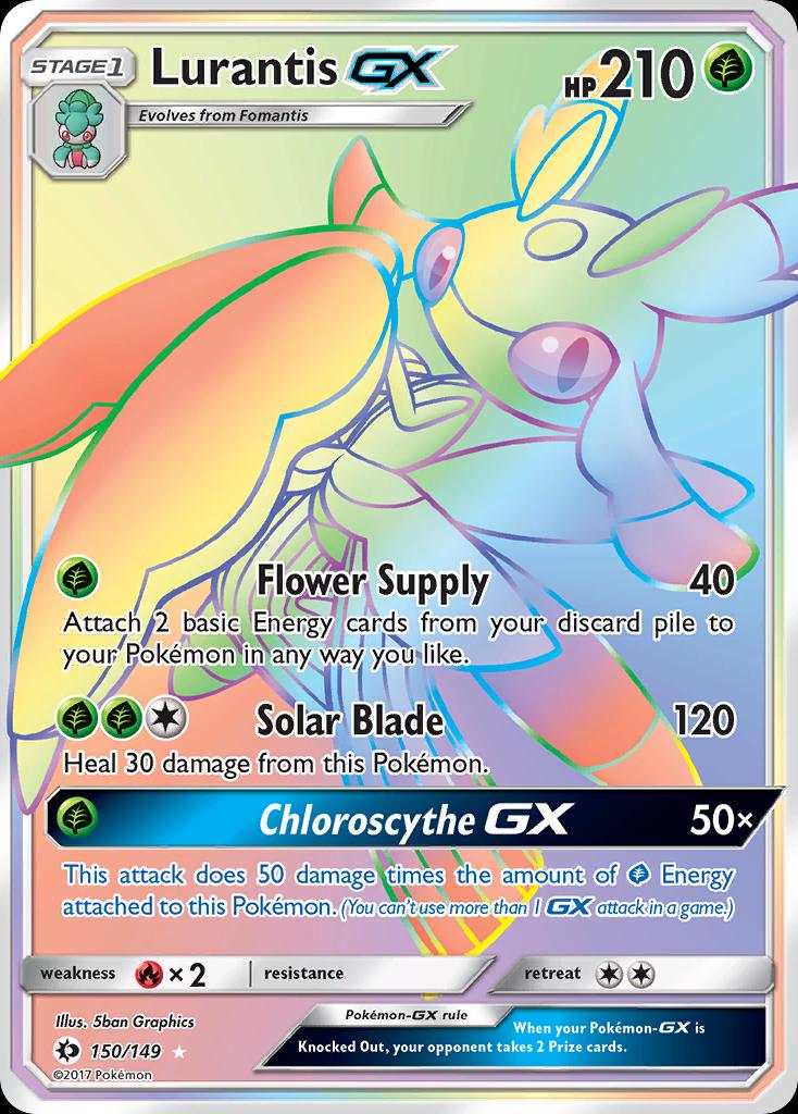Pokémon-kaart Lurantis GX 150/149 Secret Rare uit de set Sun & Moon Imagen principal del producto