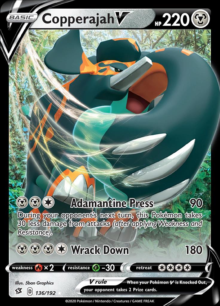 Pokémon-kaart Copperajah V 136/192 Ultra Rare uit de set Rebel Clash Main image