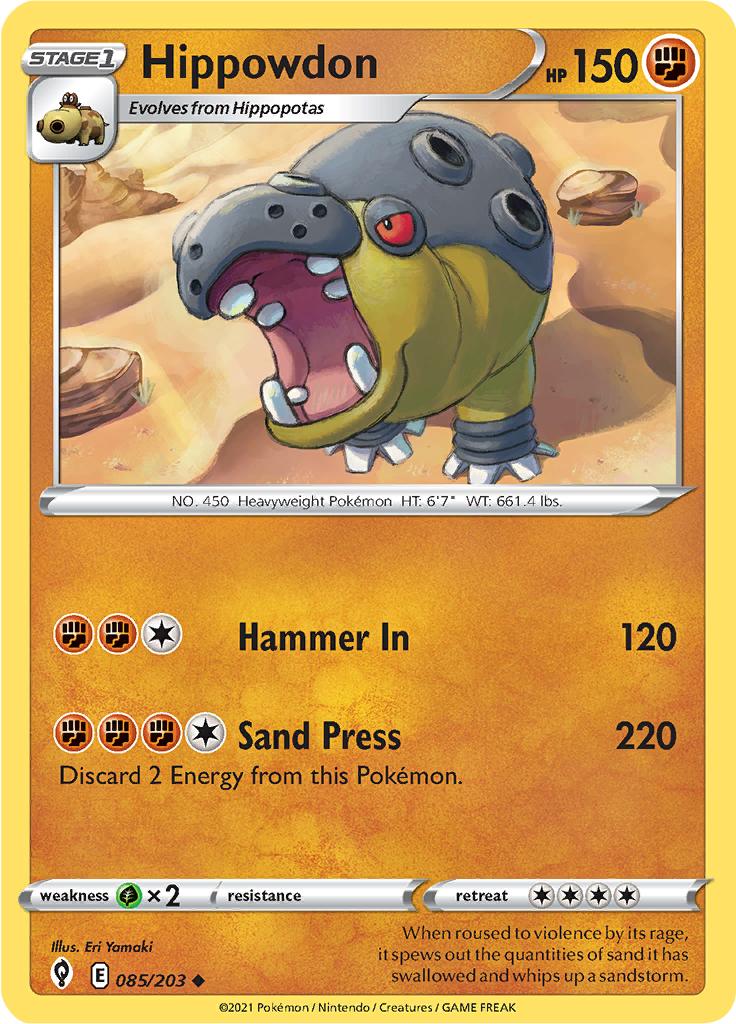 Pokémon-kaart Hippowdon 085/203 Uncommon uit de set Evolving Skies Hauptbild
