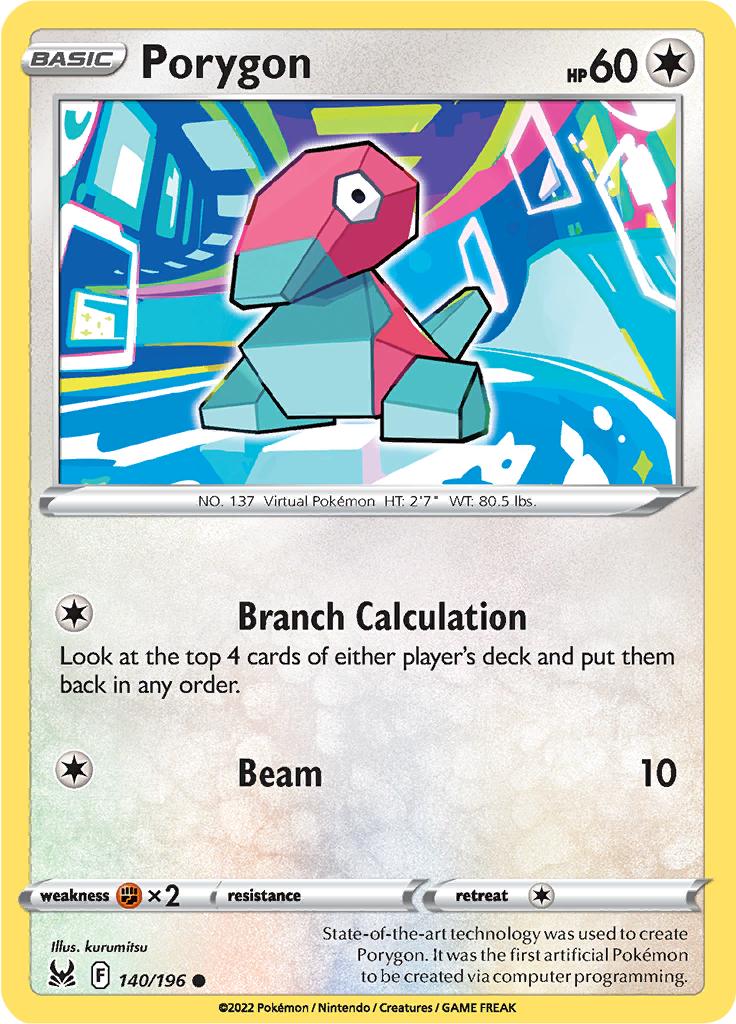 Pokémon-kaart Porygon 140/196 Common uit de set Lost Origin