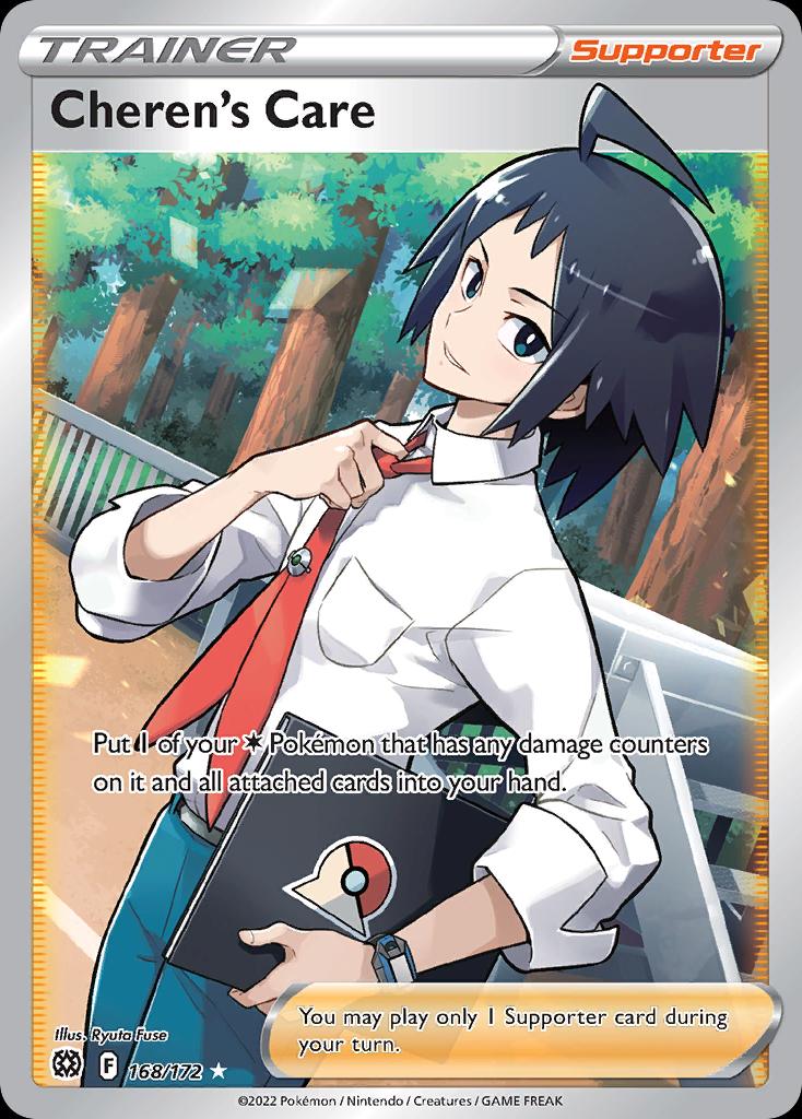 Pokémon-kaart Cheren's Care 168/172 Ultra Rare uit de set Brilliant Stars