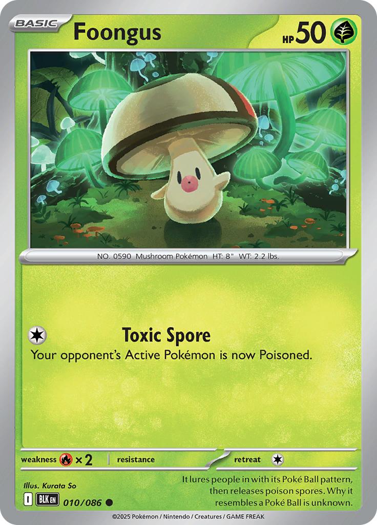 Pokémon-kaart Foongus 010/086 Common uit de set Black Bolt