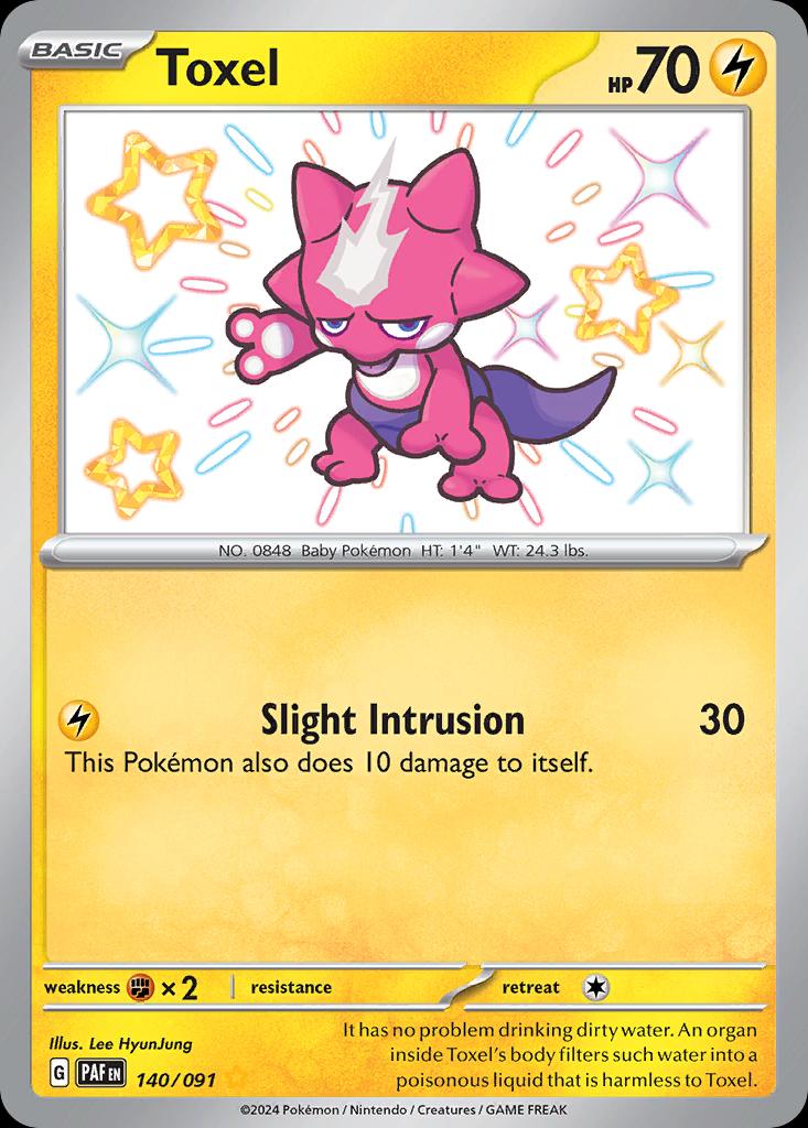 Pokémon-kaart Toxel 140/091 Shiny Rare uit de set Paldean Fates Hauptbild