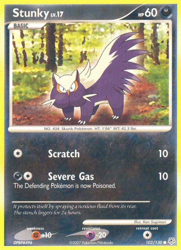 Pokémon-kaart Stunky 102/130 Common uit de set Diamond & Pearl