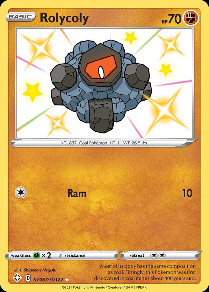 Pokémon-kaart Rolycoly SV067/SV122 Secret Rare uit de set Shining Fates