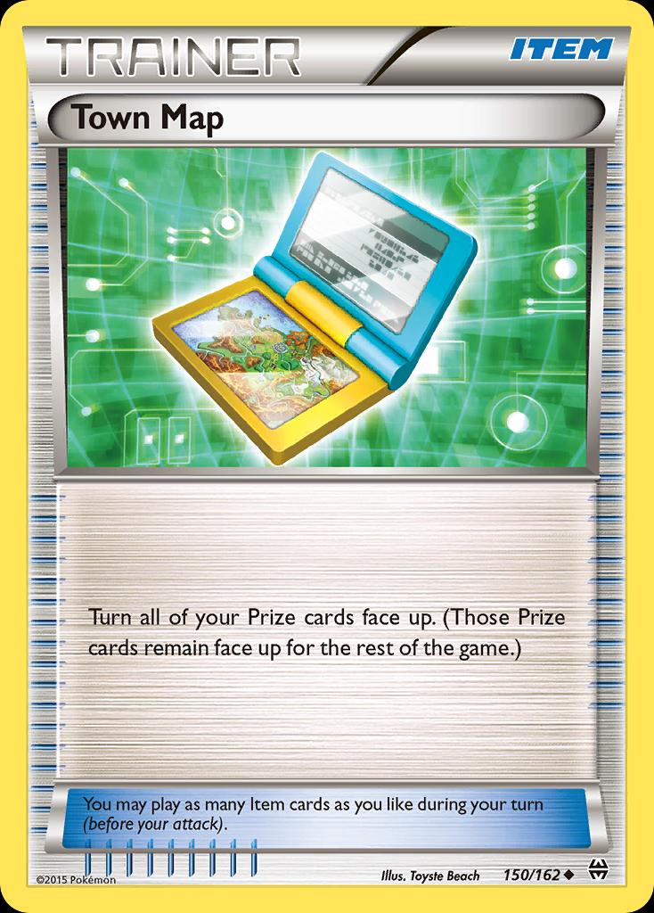 Pokémon-kaart Town Map 150/162 Uncommon uit de set BREAKthrough Hoofdafbeelding