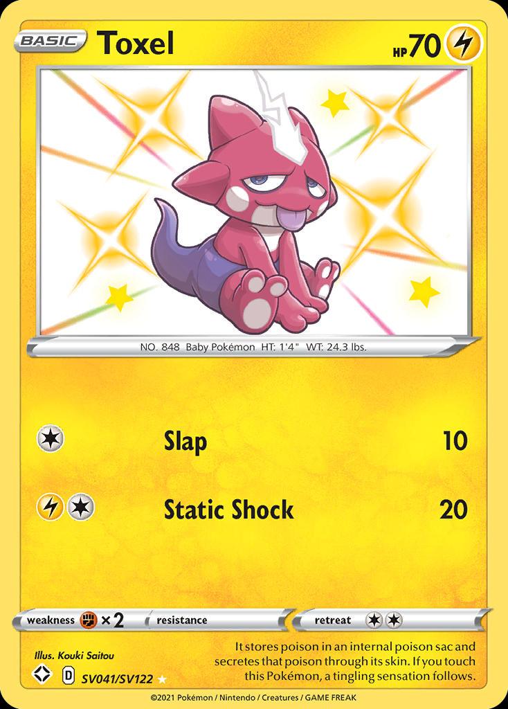 Pokémon-kaart Toxel SV41/SV122 Secret Rare uit de set Shining Fates Immagine principale del prodotto