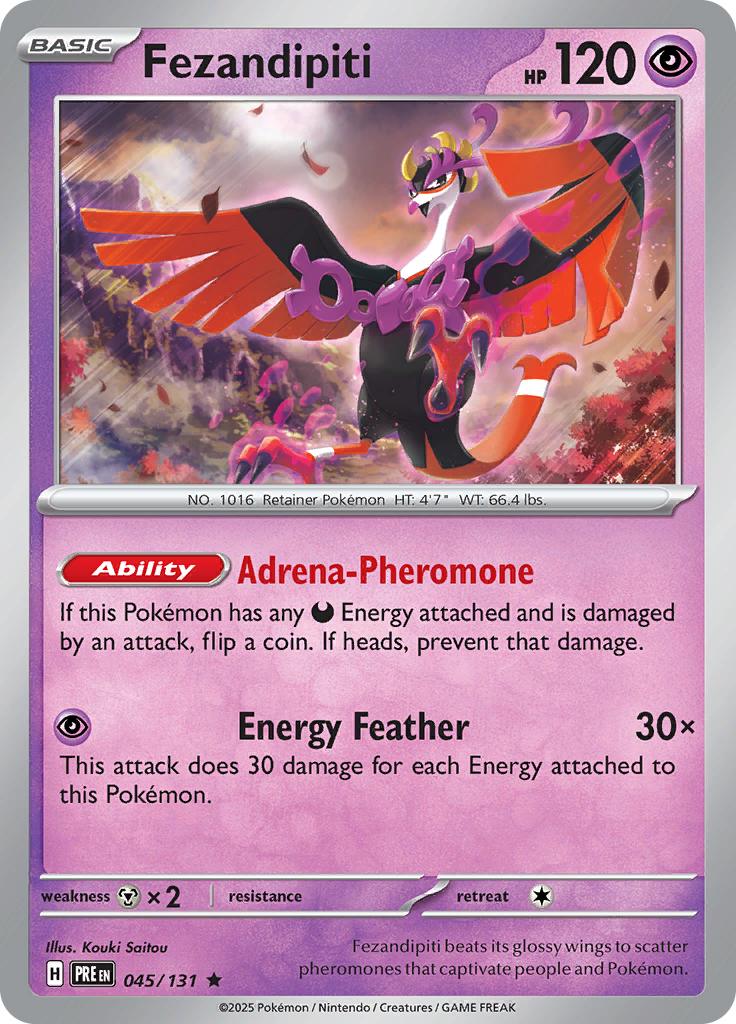 Pokémon-kaart Fezandipiti 045/131 Rare uit de set Prismatic Evolutions Immagine principale del prodotto