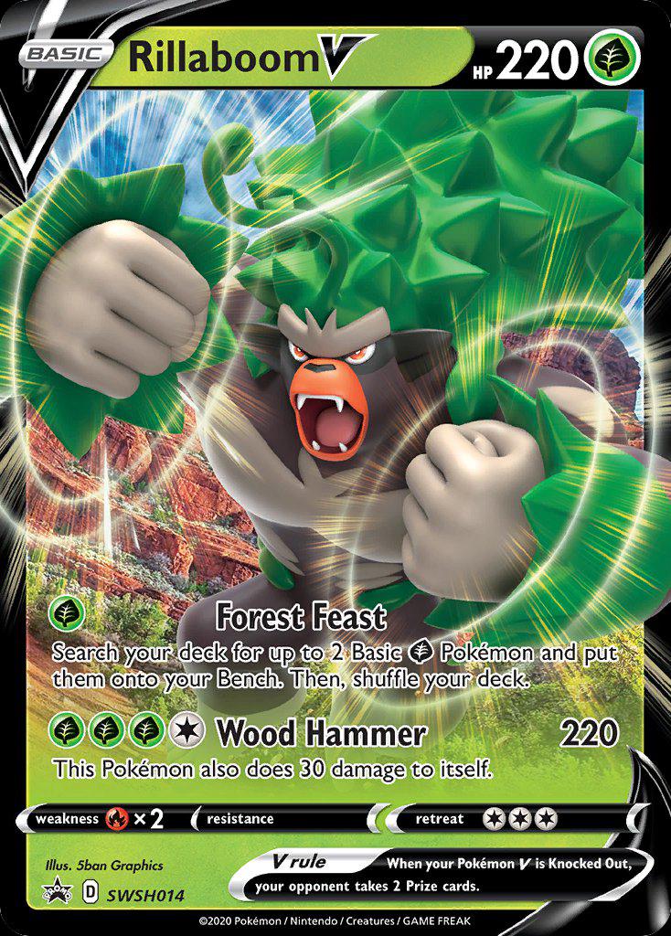 Pokémon-kaart Rillaboom V SWSH014 Promo uit de set SWSH Black Star Promos