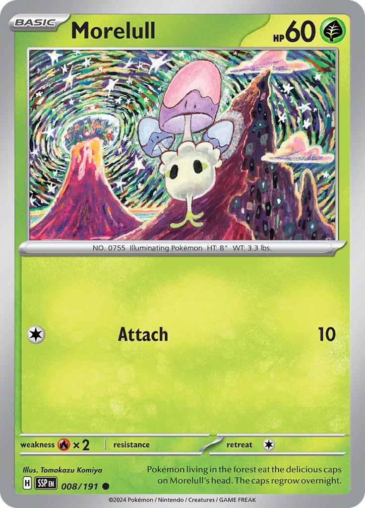 Pokémon-kaart Morelull 008/191 Common uit de set Surging Sparks
