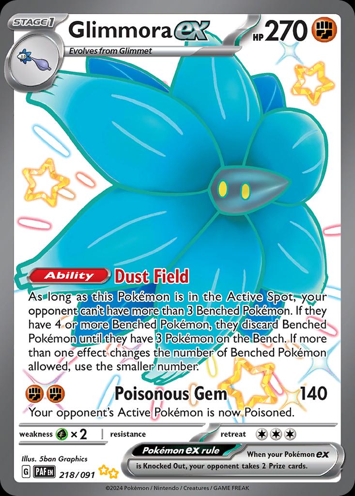 Pokémon-kaart Glimmora ex 218/91 Shiny Ultra Rare uit de set Paldean Fates