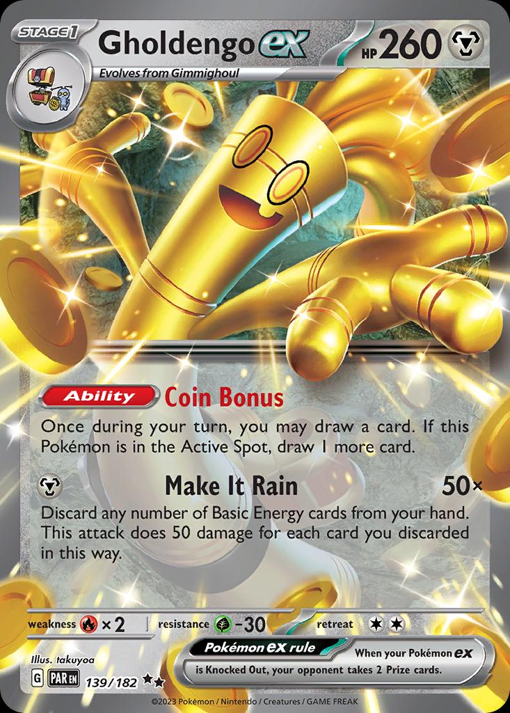 Pokémon-kaart Gholdengo ex 139/182 Double Rare uit de set Paradox Rift