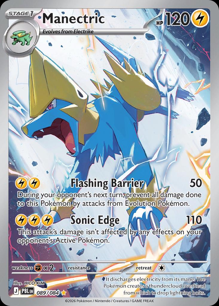 Pokémon-kaart Manectric 089/084 Illustration Rare uit de set Pitch Black Image principale du produit