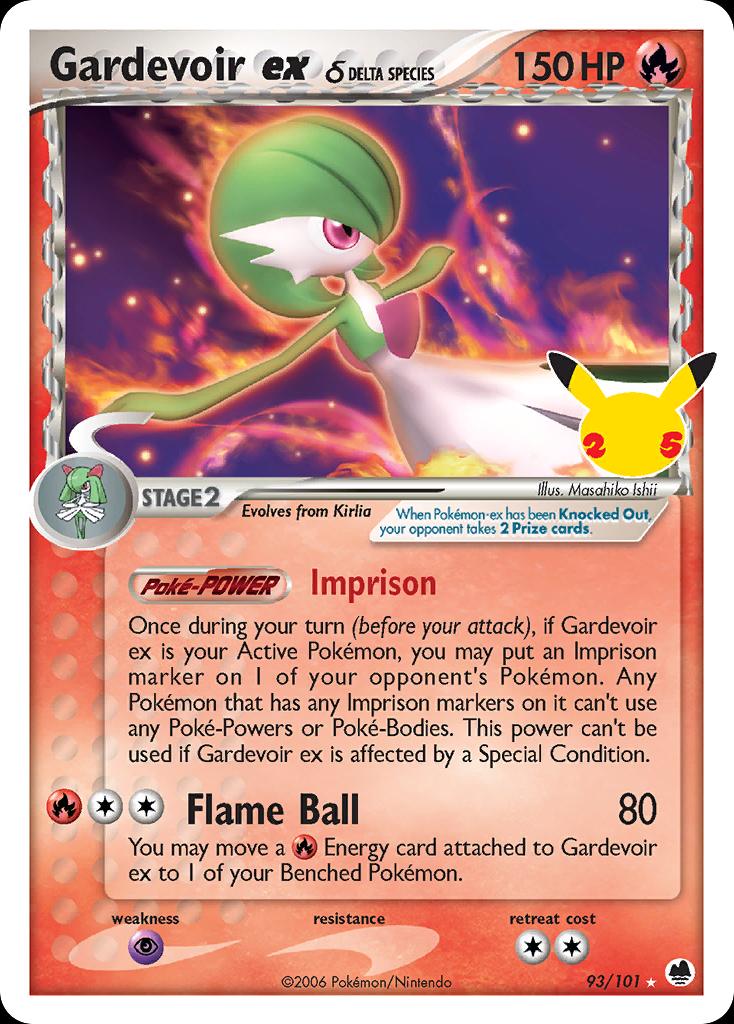 Pokémon-kaart Gardevoir ex δ 93/101 Ultra Rare uit de set Celebrations Classic Collection