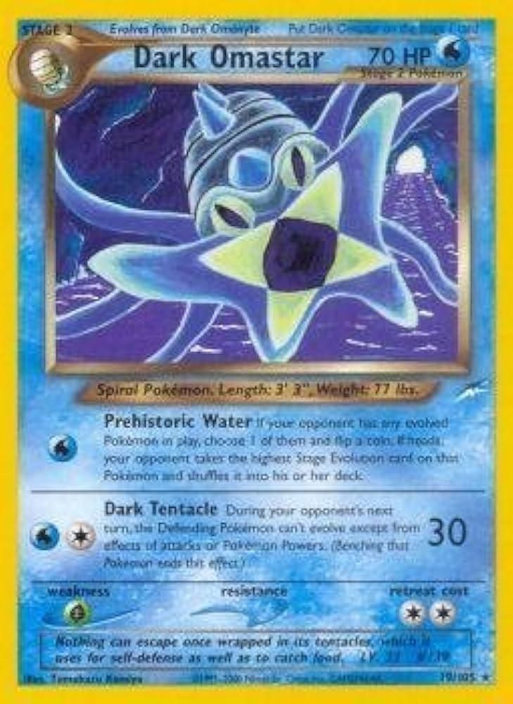 Pokémon-kaart Dark Omastar 19/105 Rare uit de set Neo Destiny