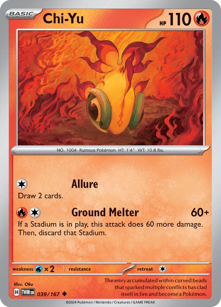Pokémon-kaart Chi-Yu 039/167 Uncommon uit de set Twilight Masquerade Image principale du produit