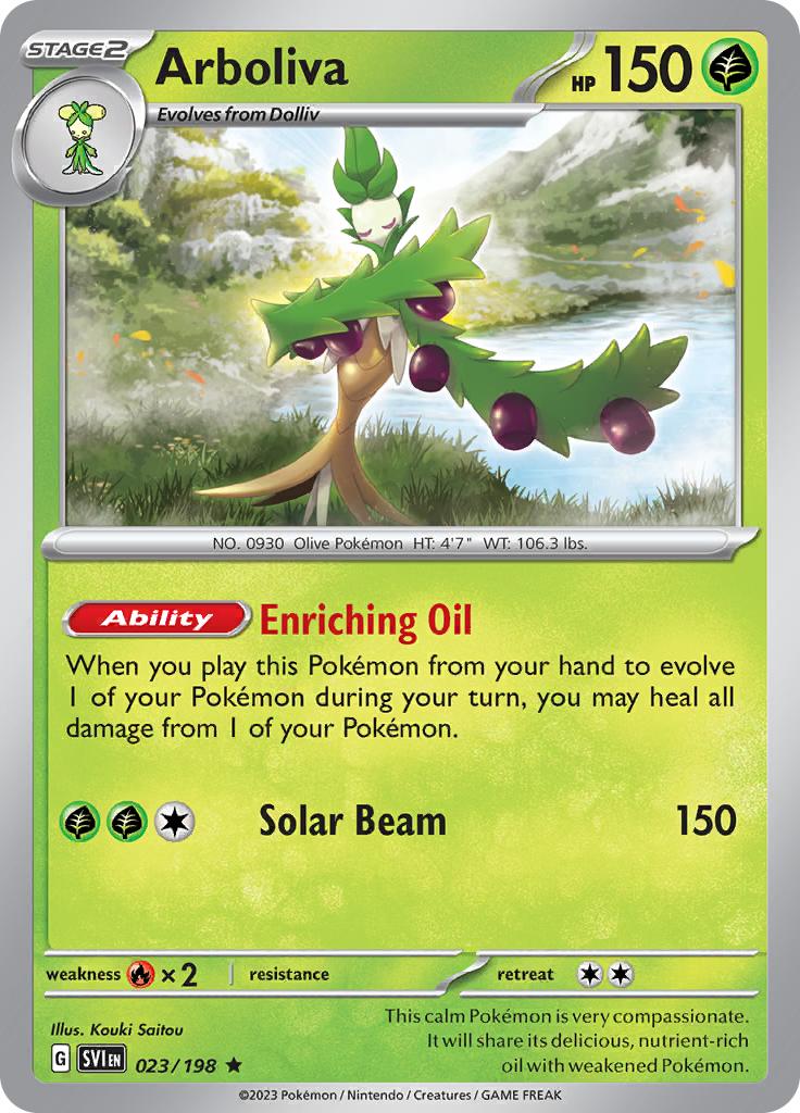 Pokémon-kaart Arboliva 023/198 Rare uit de set Scarlet & Violet Image principale du produit