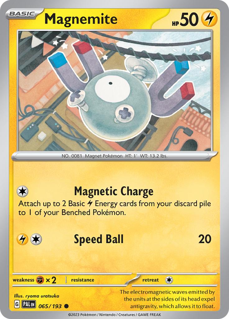 Pokémon-kaart Magnemite 065/193 Common uit de set Paldea Evolved