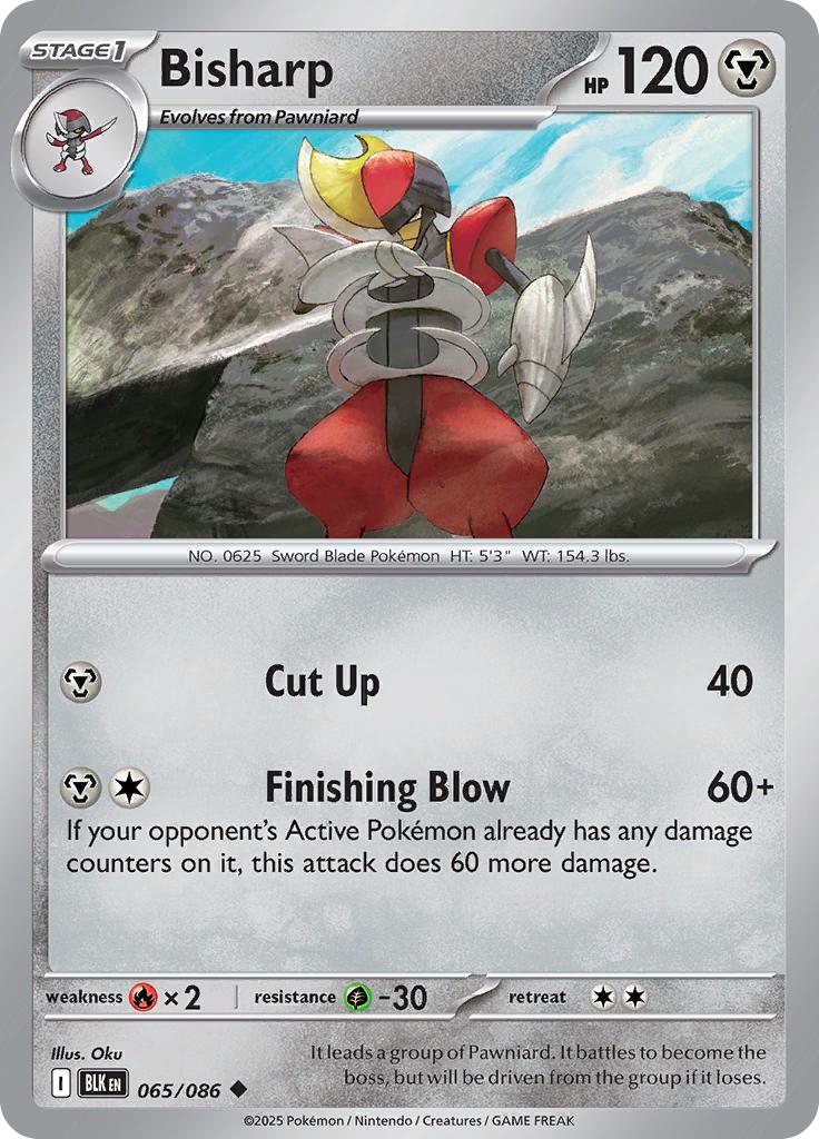Pokémon-kaart Bisharp 065/086 Uncommon uit de set Black Bolt