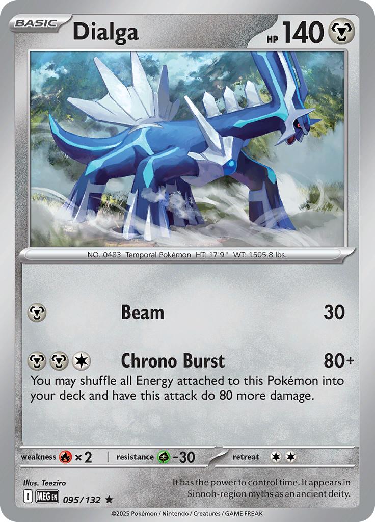 Pokémon-kaart Dialga 095/132 Rare uit de set Mega Evolution