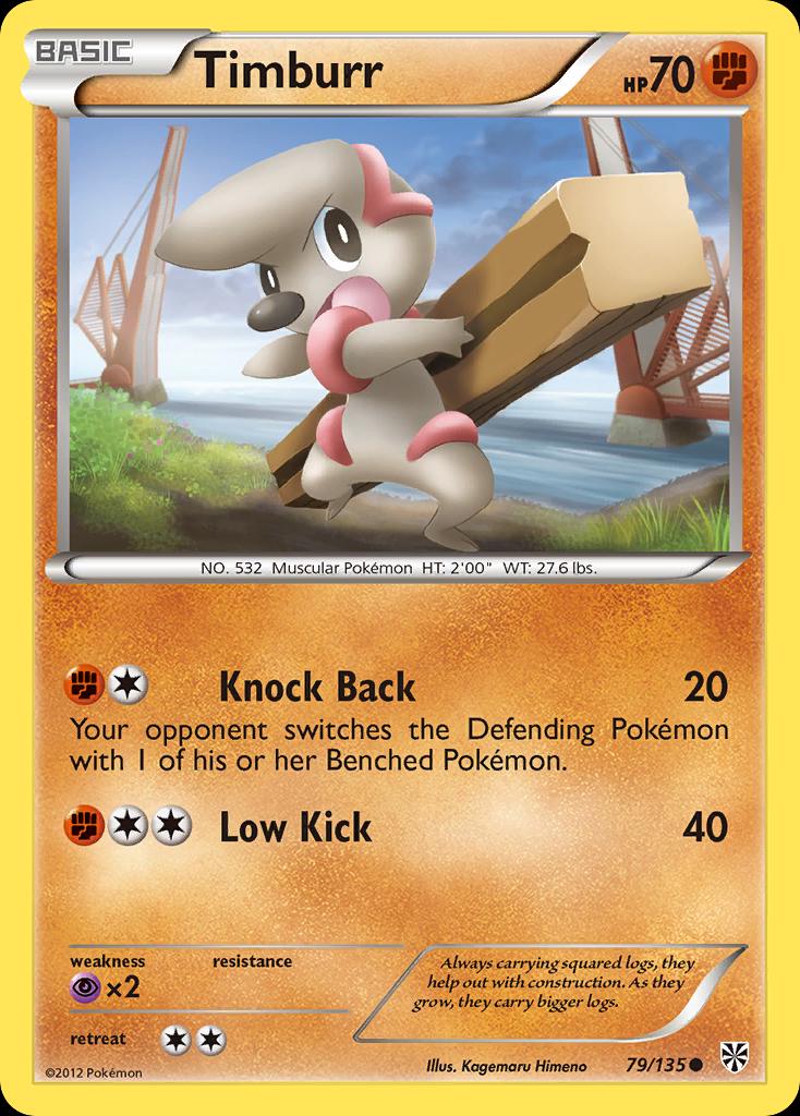 Pokémon-kaart Timburr 79/135 Common uit de set Plasma Storm