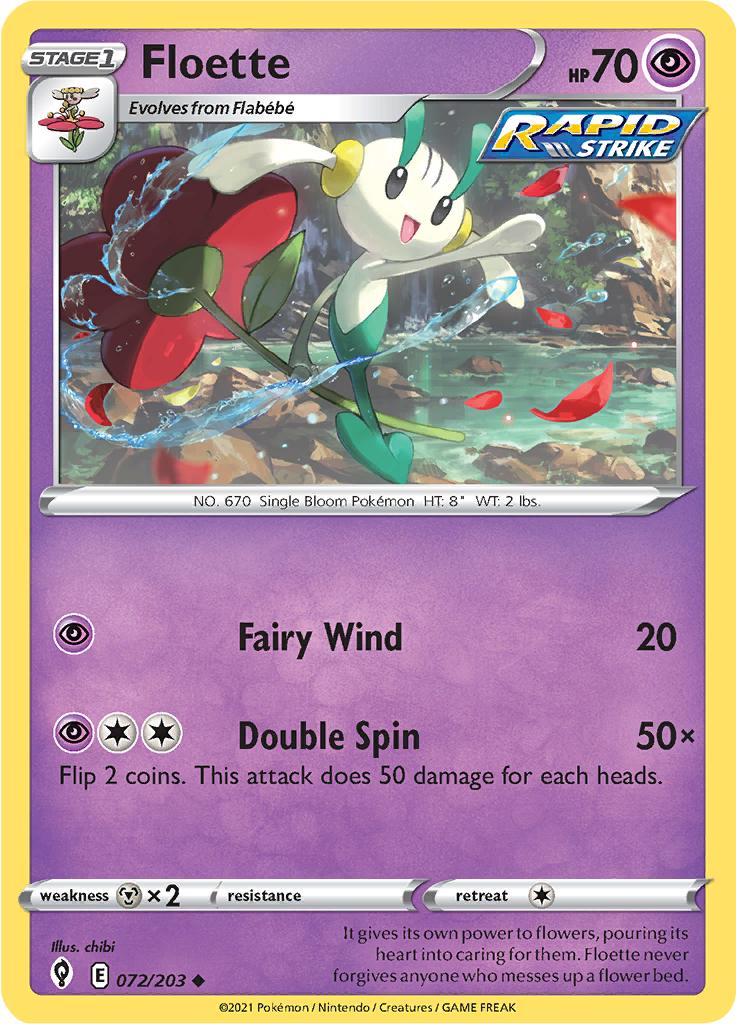 Pokémon-kaart Floette 072/203 Uncommon uit de set Evolving Skies Main image