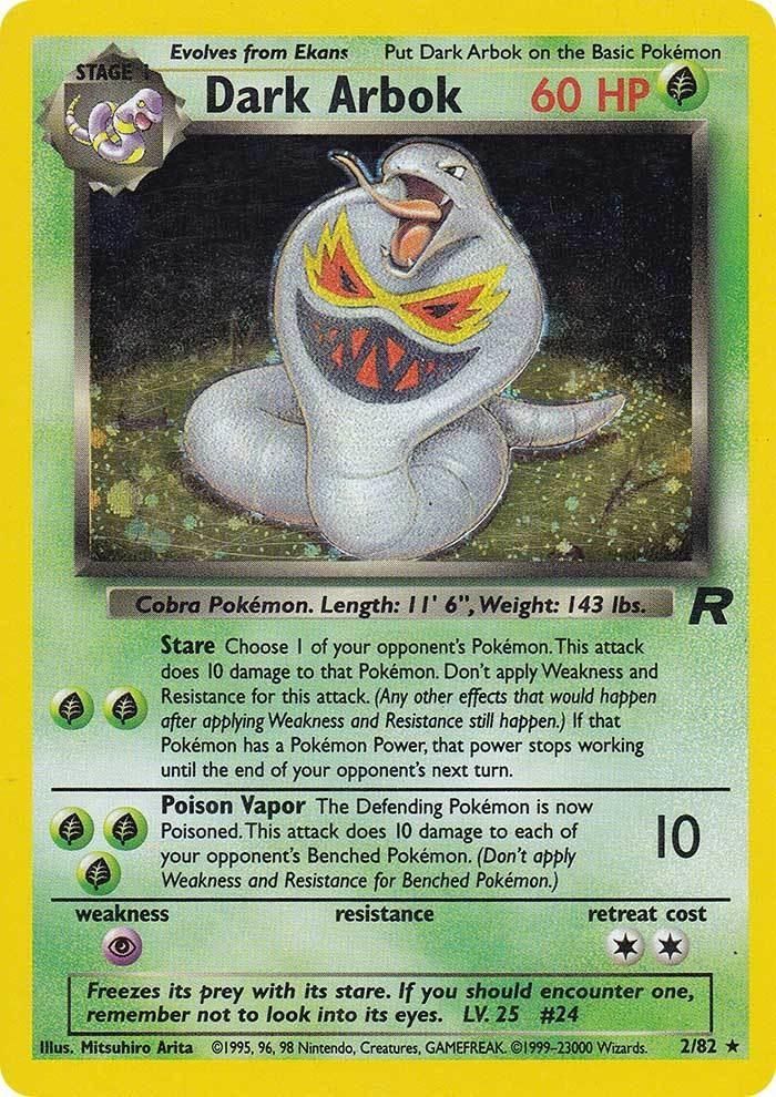 Pokémon-kaart Dark Arbok 2/82 Holo Rare uit de set Team Rocket Main image