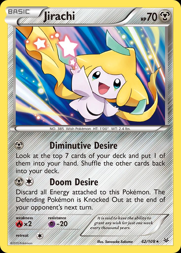 Pokémon-kaart Jirachi 42/108 Holo Rare uit de set Roaring Skies Image principale du produit