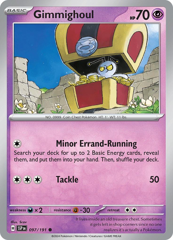 Pokémon-kaart Gimmighoul 097/191 Common uit de set Surging Sparks