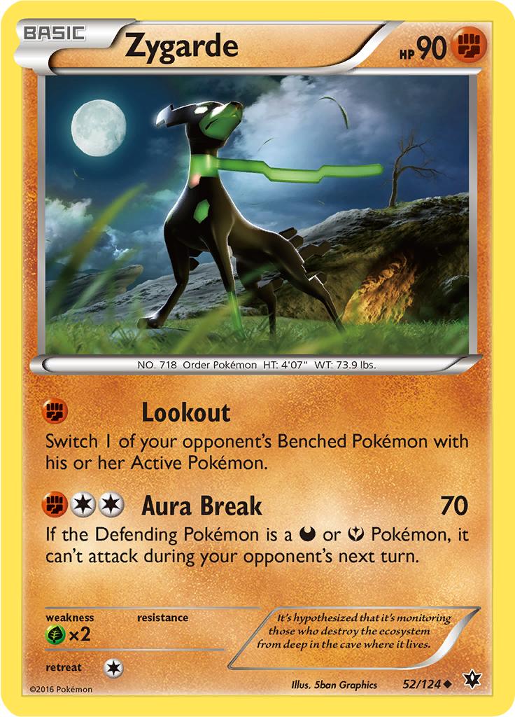 Pokémon-kaart Zygarde 52/124 Uncommon uit de set Fates Collide