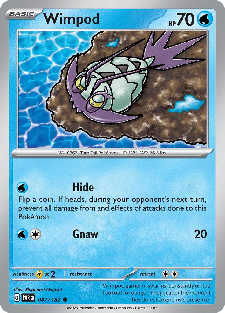 Pokémon-kaart Wimpod 047/182 Common uit de set Paradox Rift