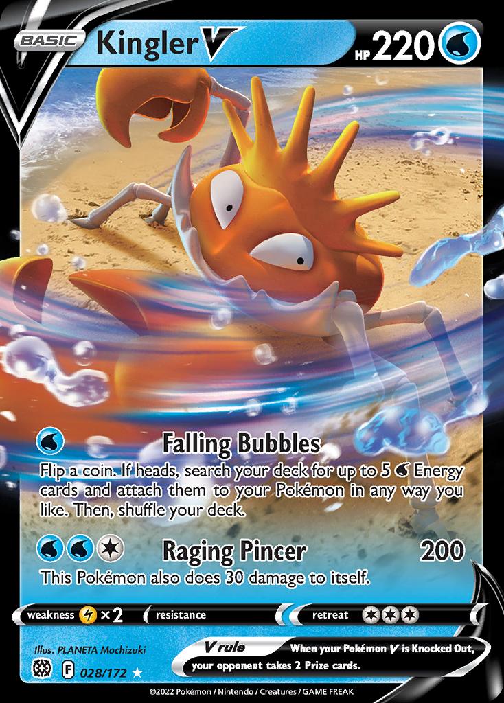 Pokémon-kaart Kingler V 028/172 Ultra Rare uit de set Brilliant Stars Hoofdafbeelding