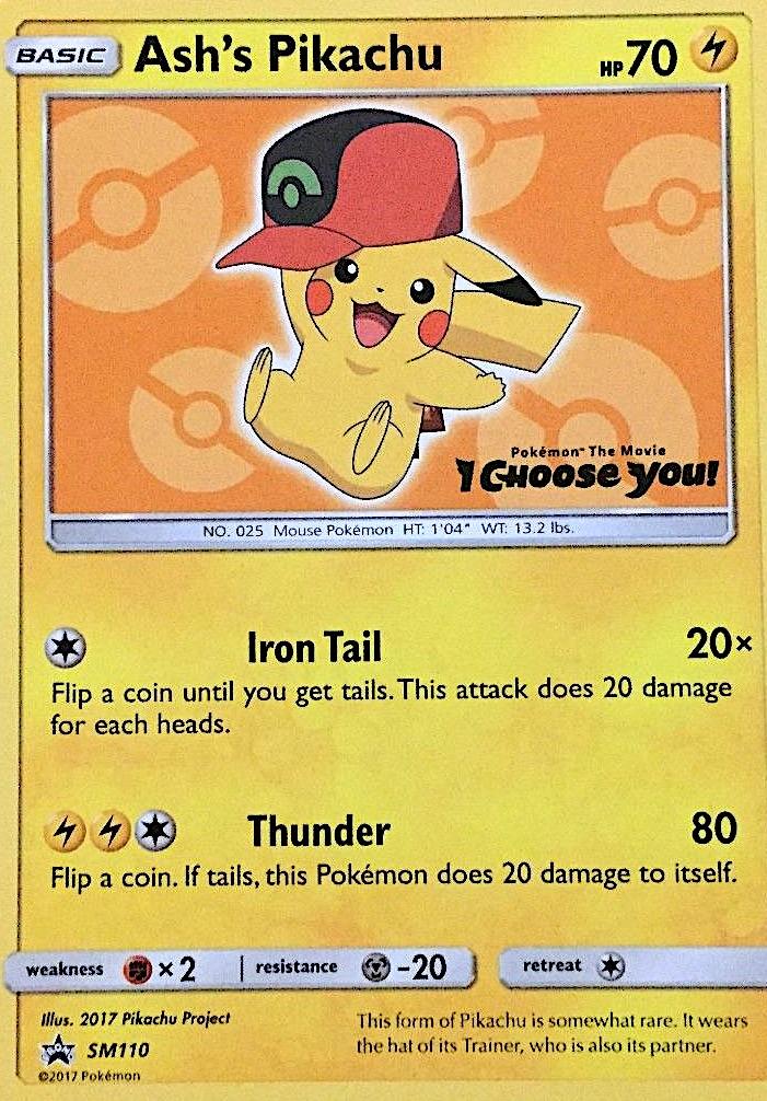 Pokémon-kaart Ash's Pikachu SM110 Promo uit de set SM Black Star Promos Hauptbild