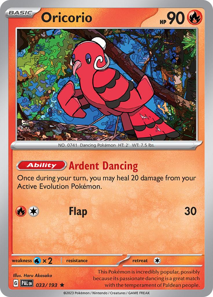 Pokémon-kaart Oricorio 033/193 Rare uit de set Paldea Evolved