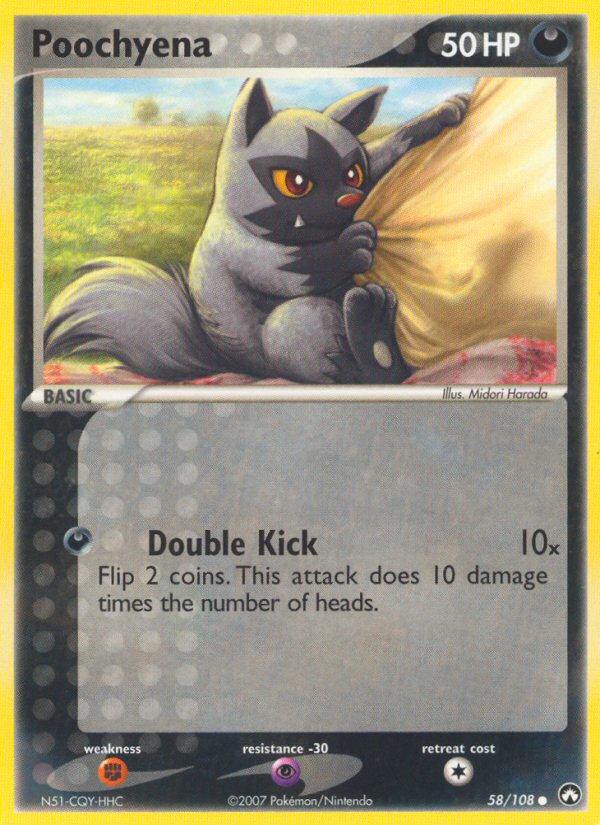 Pokémon-kaart Poochyena 58/108 Common uit de set EX Power Keepers Hoofdafbeelding