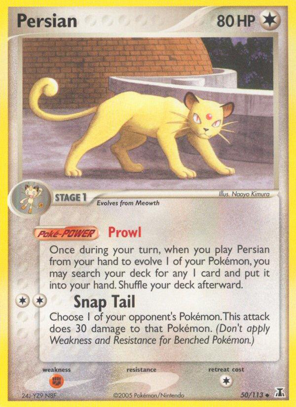 Pokémon-kaart Persian 50/113 Uncommon uit de set EX Delta Species Image principale du produit