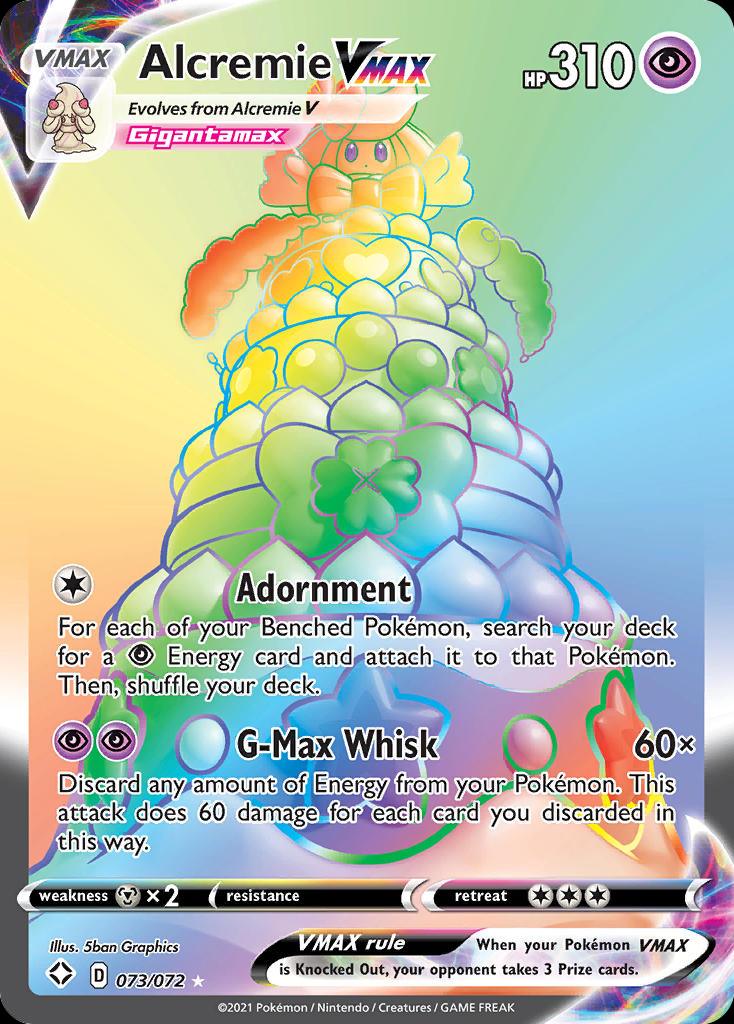 Pokémon-kaart Alcremie VMAX 73/72 Secret Rare uit de set Shining Fates